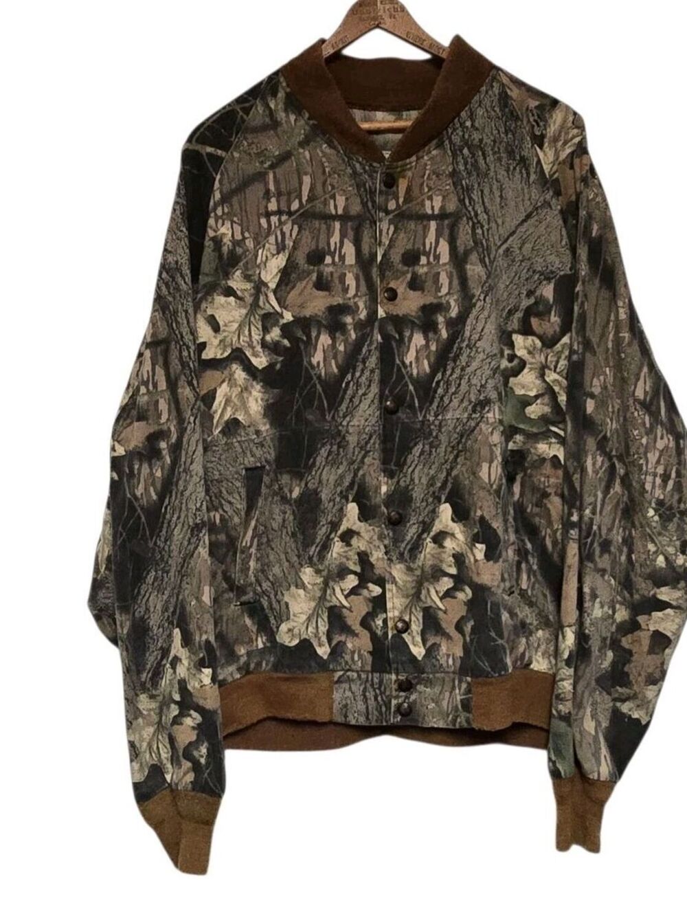 Vintage Mossy Oak Jacket Mens XXL Camouflage Camo Bomber Cotton USA 90s